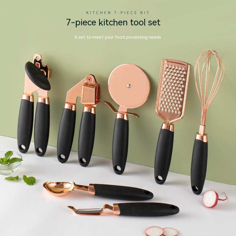 7 Piece Kitchen Copper Plated Set