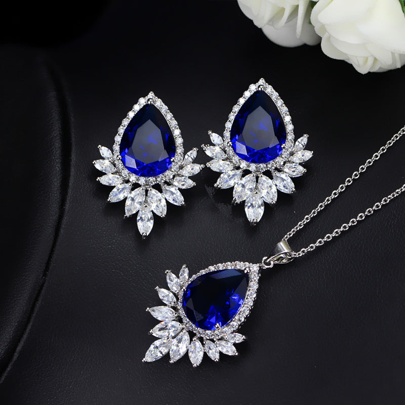 Bridal Earring and Pendant Set