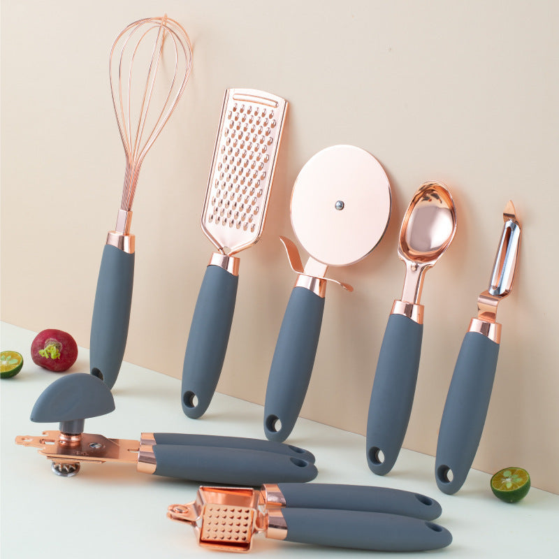 7 Piece Kitchen Copper Plated Set