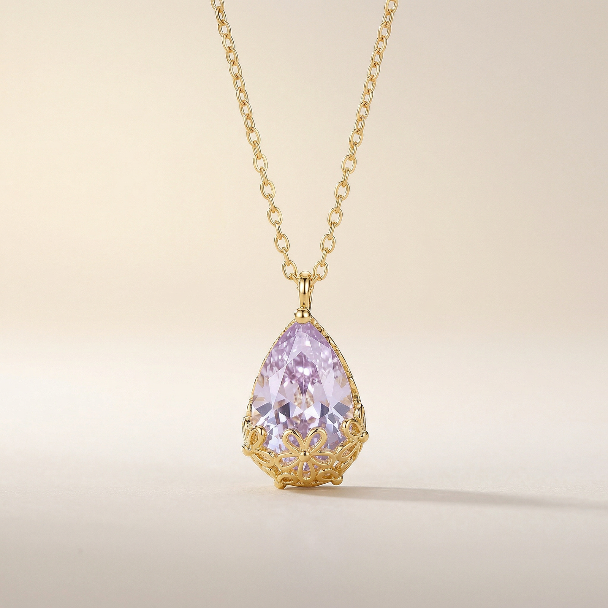 18K Water Droplet Pendant + Earrings