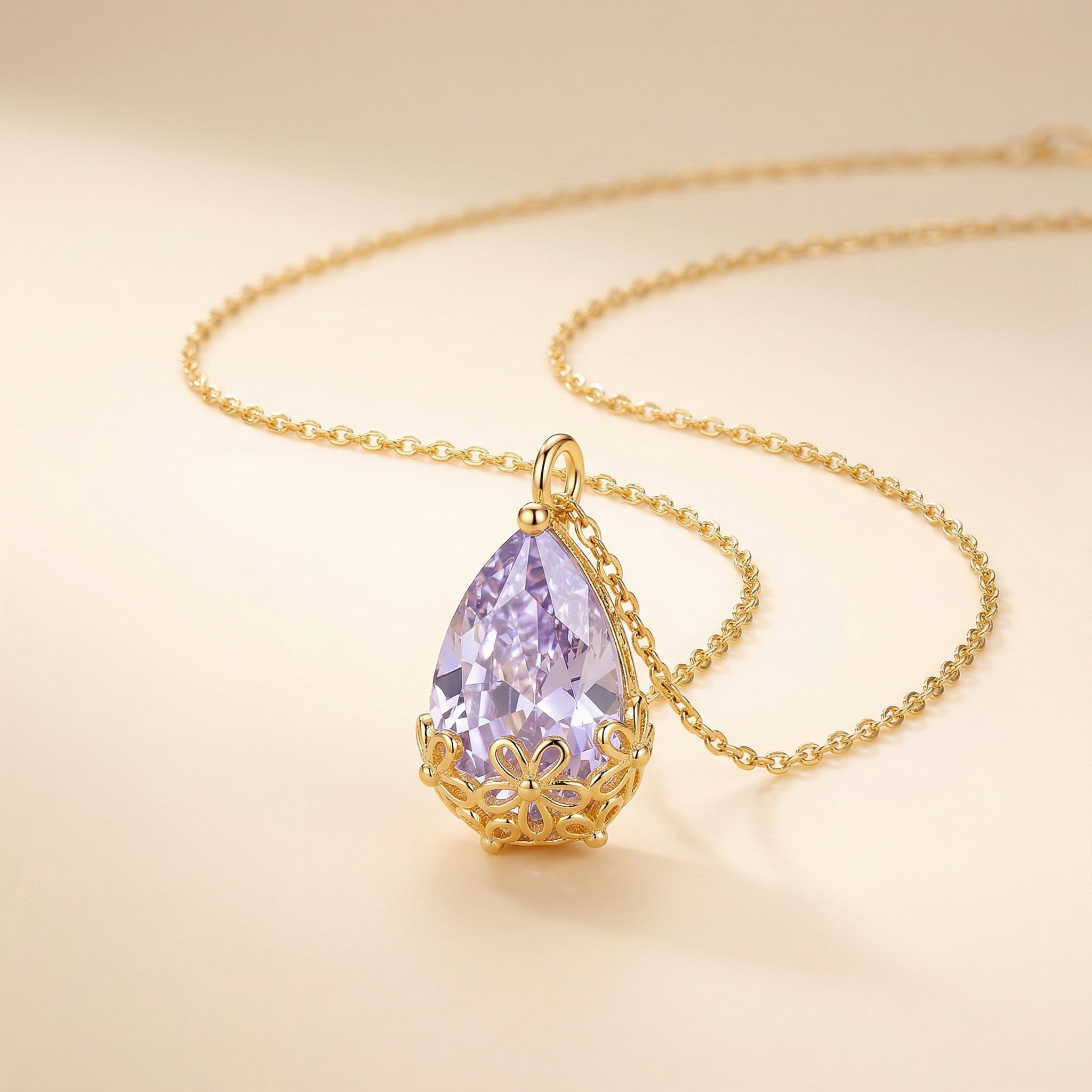 18K Water Droplet Pendant + Earrings