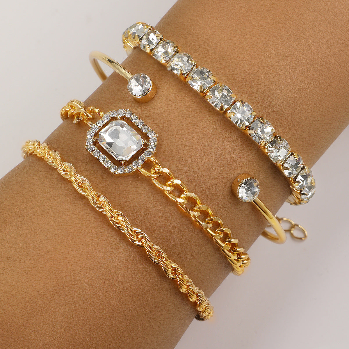 4 Piece Crystal Elegance Bracelet Set