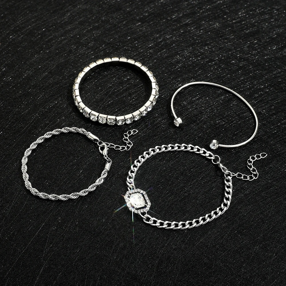 4 Piece Crystal Elegance Bracelet Set