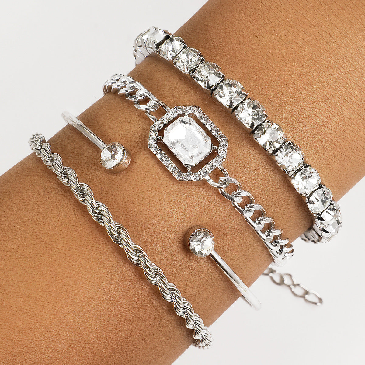 4 Piece Crystal Elegance Bracelet Set